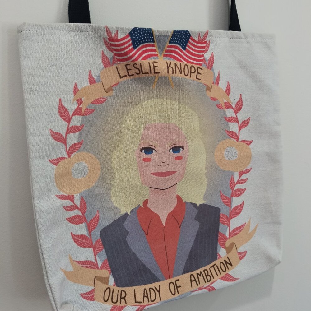 Parks & Rec Leslie Knope tote bag- Our Lady of Ambition